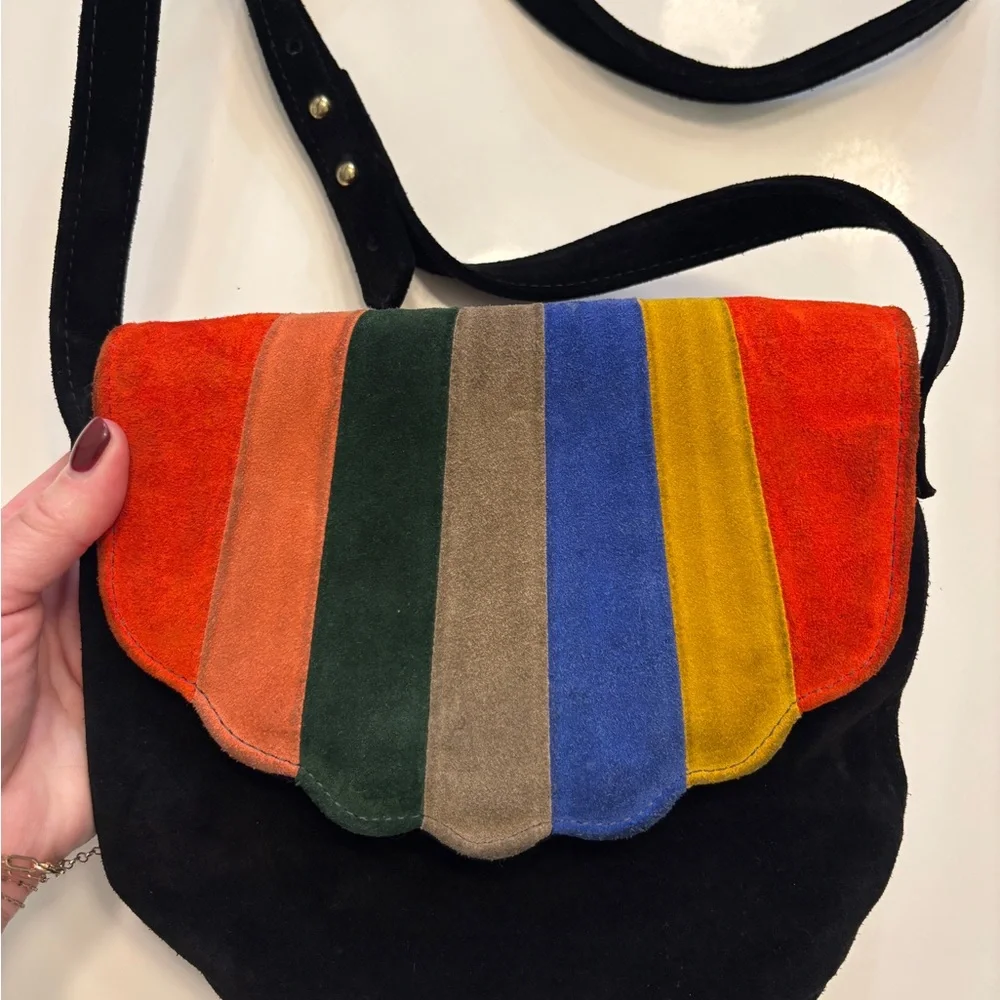 C.A.B. Collection Blanche Shell Canteen in Rainbow Suede - Picture 2 of 7